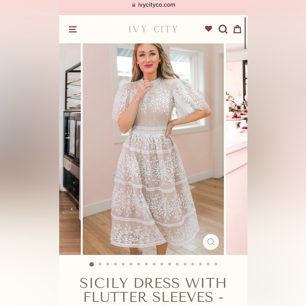 Ivy City White Lace Dress- XS